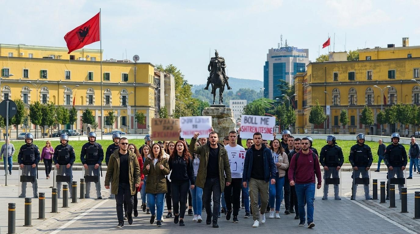 V Tirani in drugih albanskih mestih protesti in spopadi