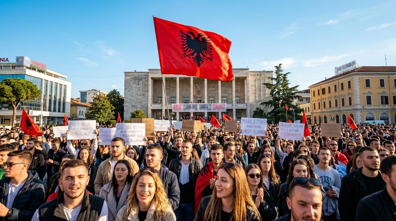 V Tirani po protestih pridržali 68 ljudi