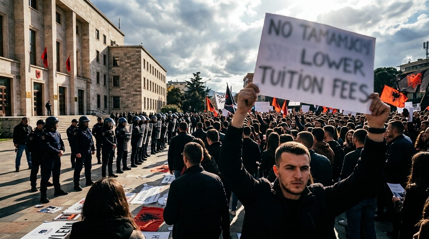 V Albaniji že osmi dan protivladnih protestov